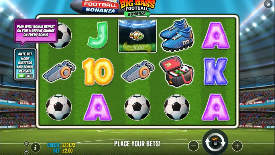Геймплей слоту Big Bass Football Bonanza