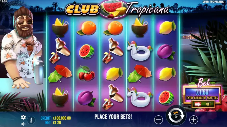 Геймплей слоту Club Tropicana