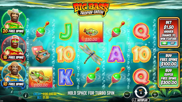 Геймплей слоту Big Bass Trophy Catch